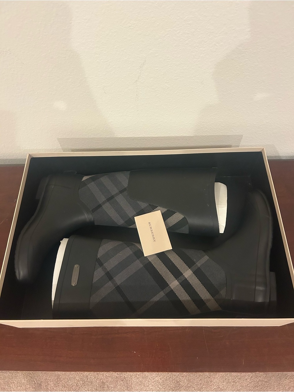 Burberry Charcoal Clemence Bimaterial Rainboot
